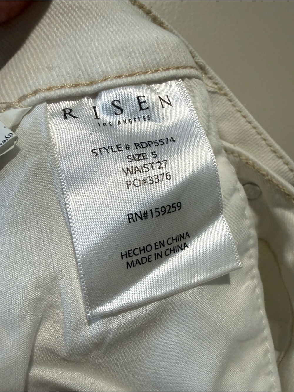Risen Jeans Barrel wide leg jeans tummy control in Ivory white size 5 / 27 - Picture 10 of 11